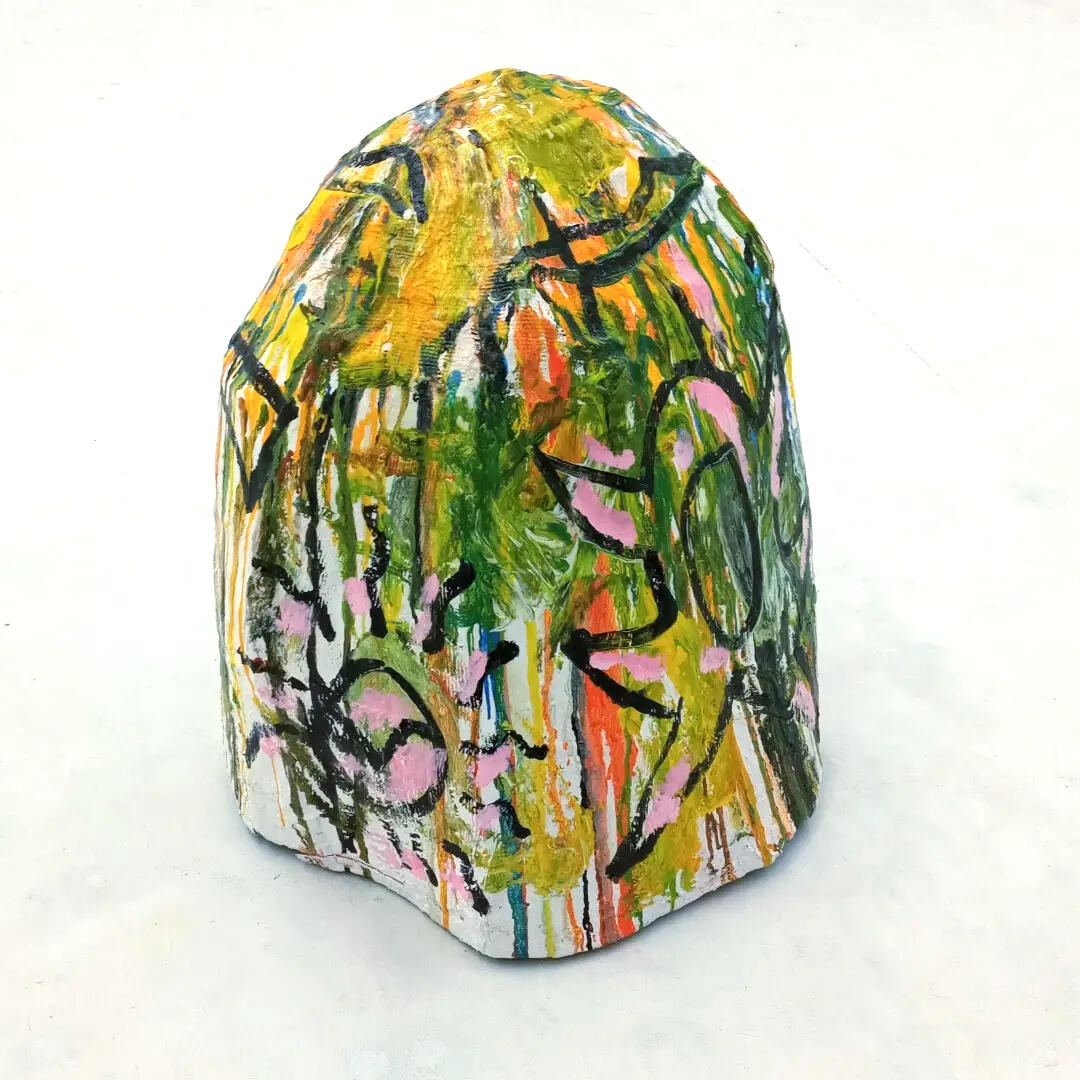 "Wreck" 2021 plaster+iron+acrylic paint 66x55x50cm