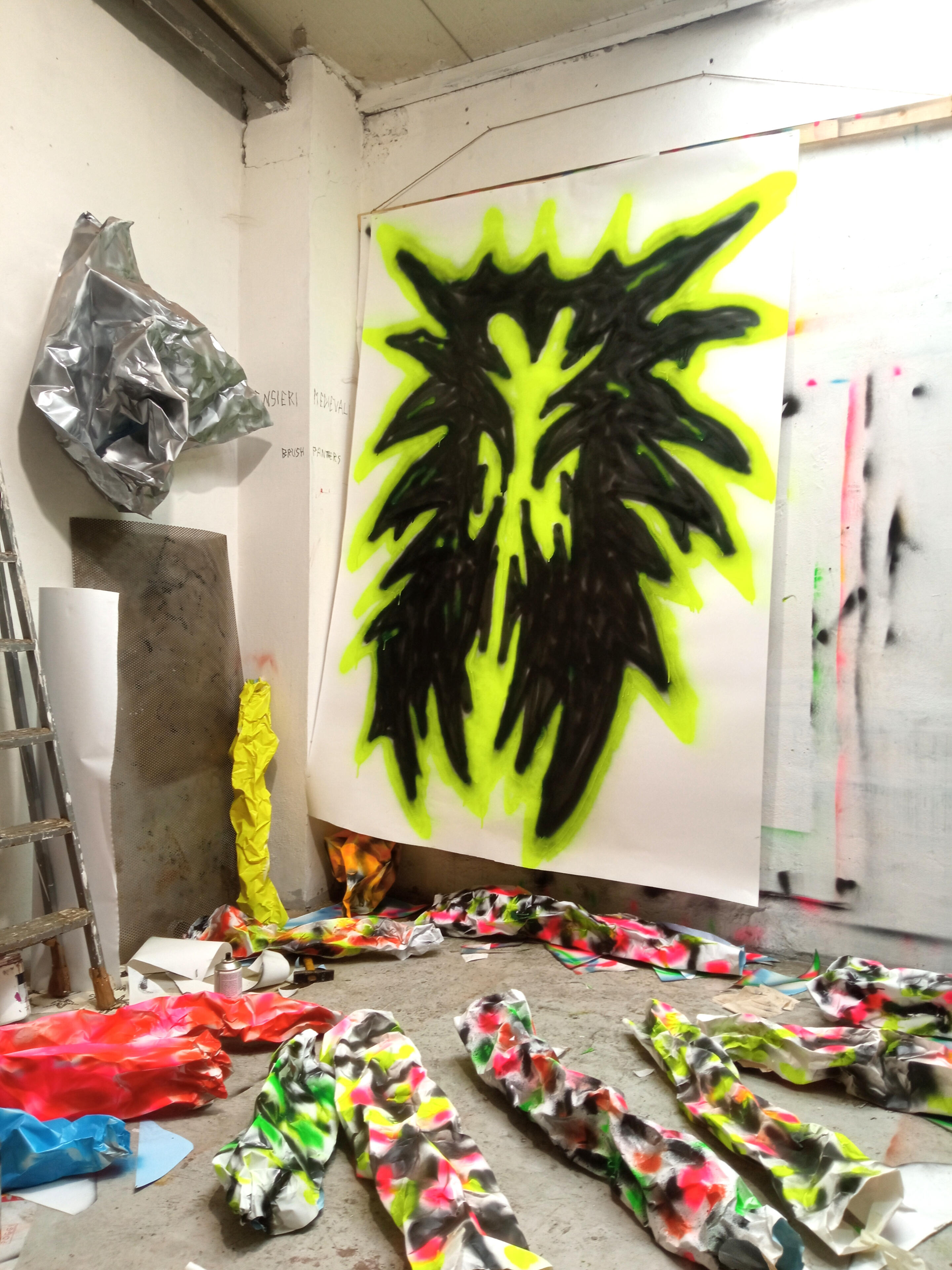 "Spit Black on the Paper Club" installation for Notte Not (Nero Ed.) Fanfulla5a - Rome