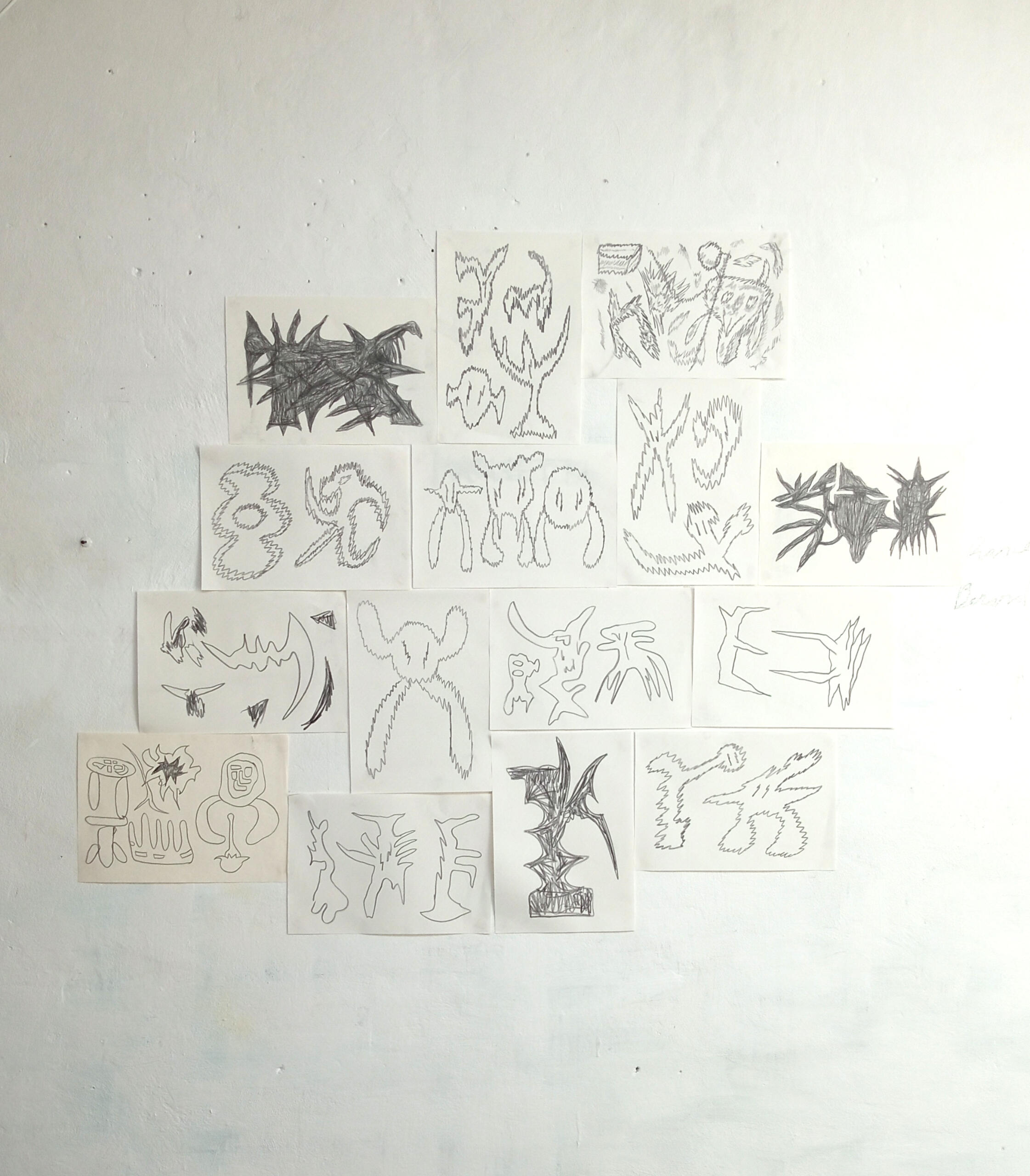 Megamix 15 x Untiled, graphite on paper 29x40cm 2022