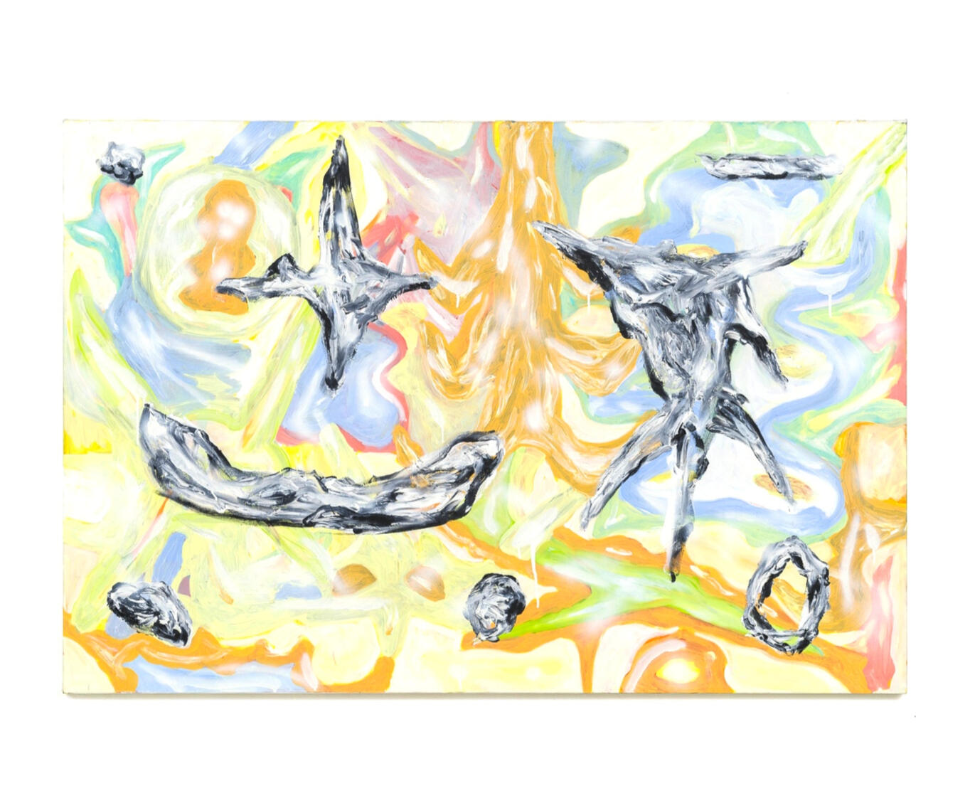 "Burned" oil and spry paint on canvas 115x78cm 2021