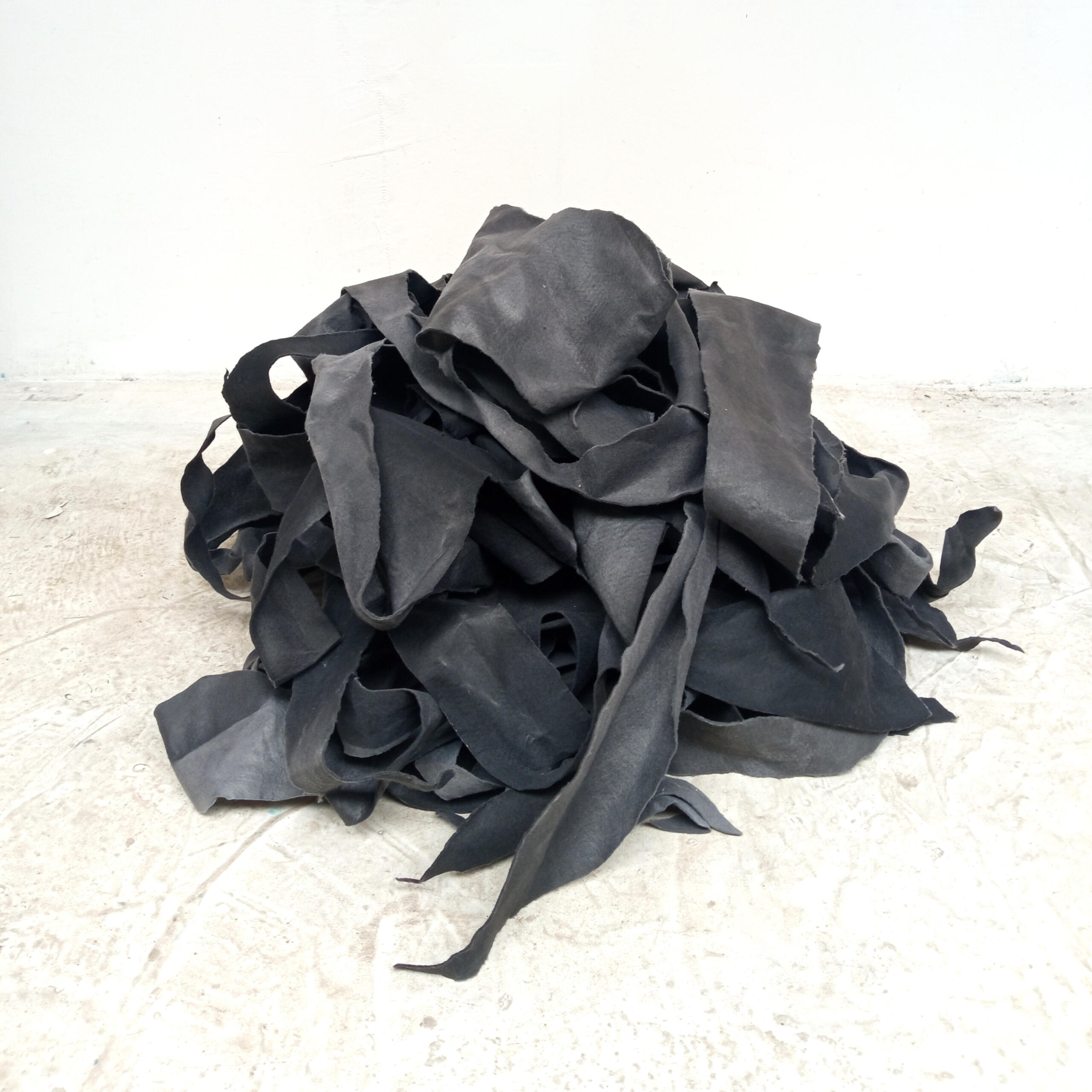 "Ghost Ship" dyed soft cloth (panno lenci tinto) variable dimensions 2023