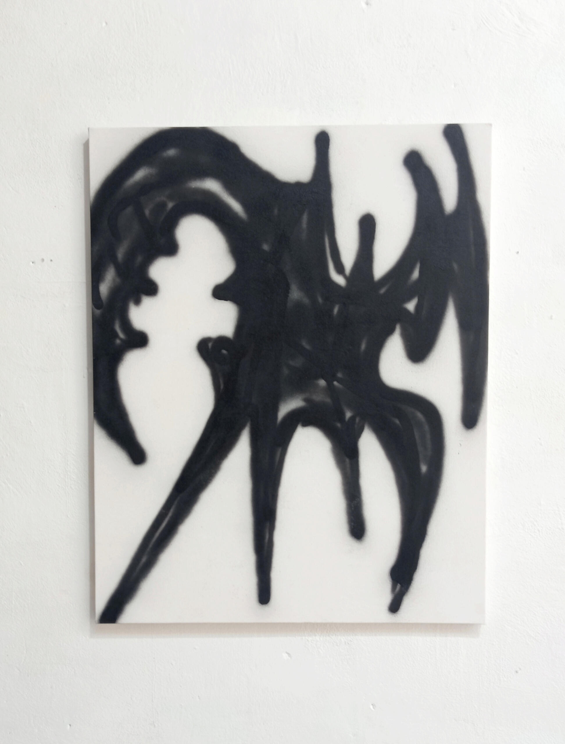 "Vandalize once" spray paint on canvas 60x75cm "Vandalize" series 2025