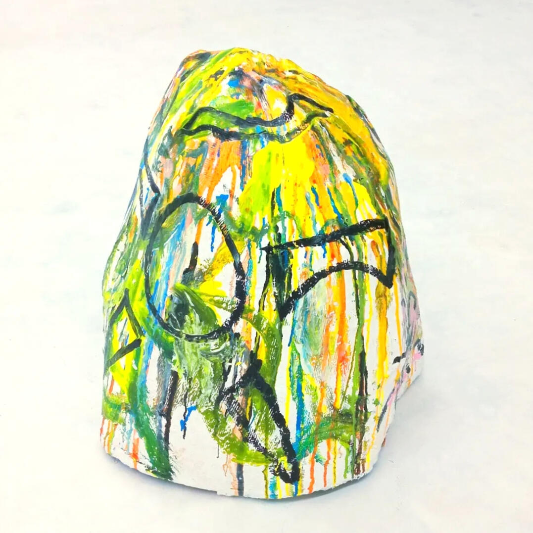 &quot;Wreck&quot; acrylic paint on plaster and iron 66x55x50cm 2021