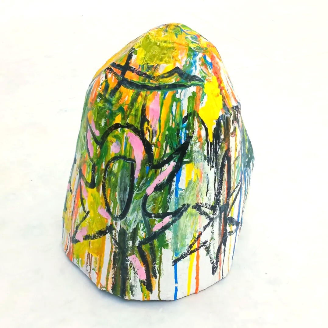 "Wreck" acrylic paint on plaster and iron 66x55x50cm 2021