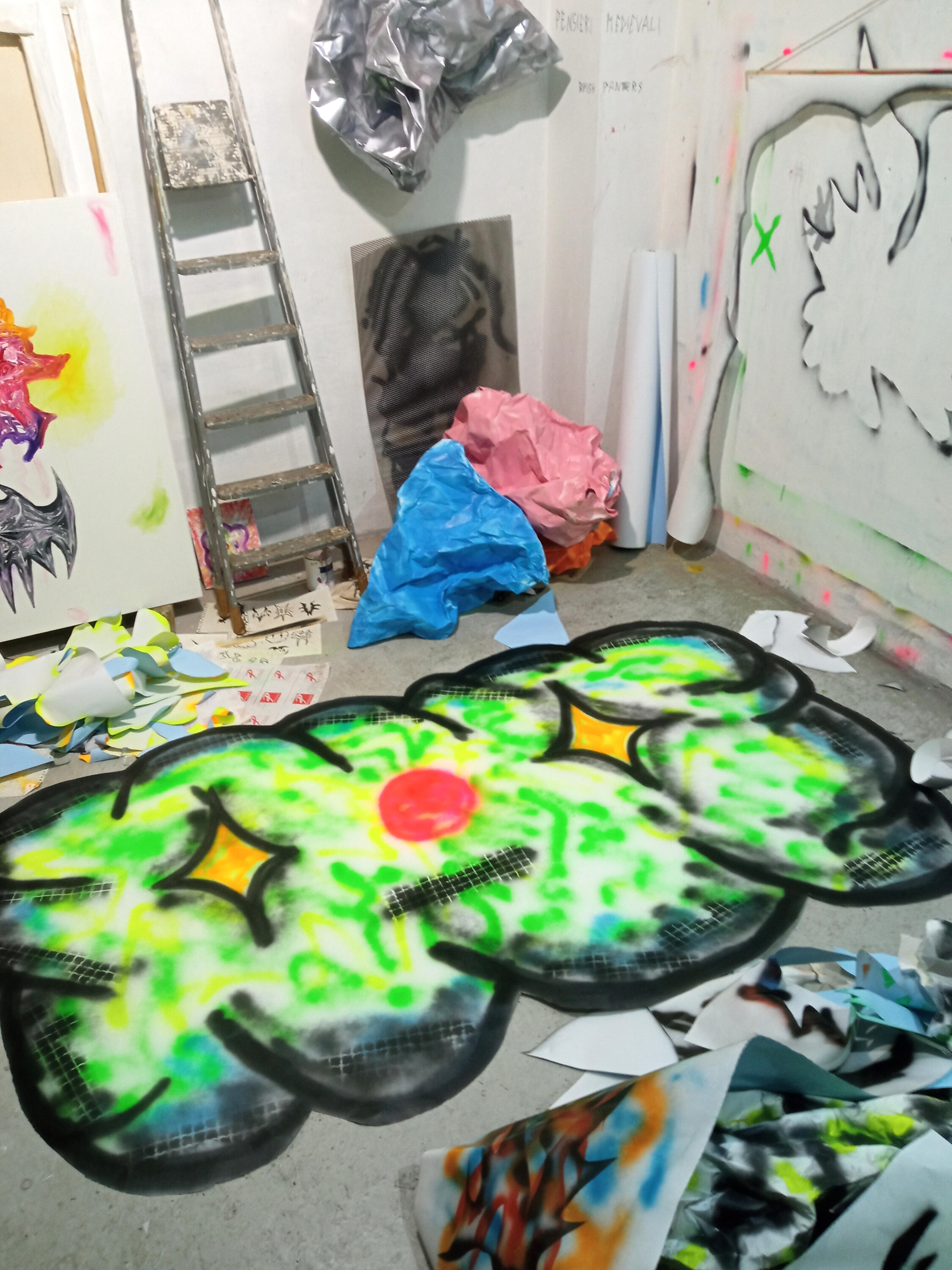 "Spit Black on the Paper Club" installation for Notte Not (Nero Ed.) Fanfulla5a - Rome