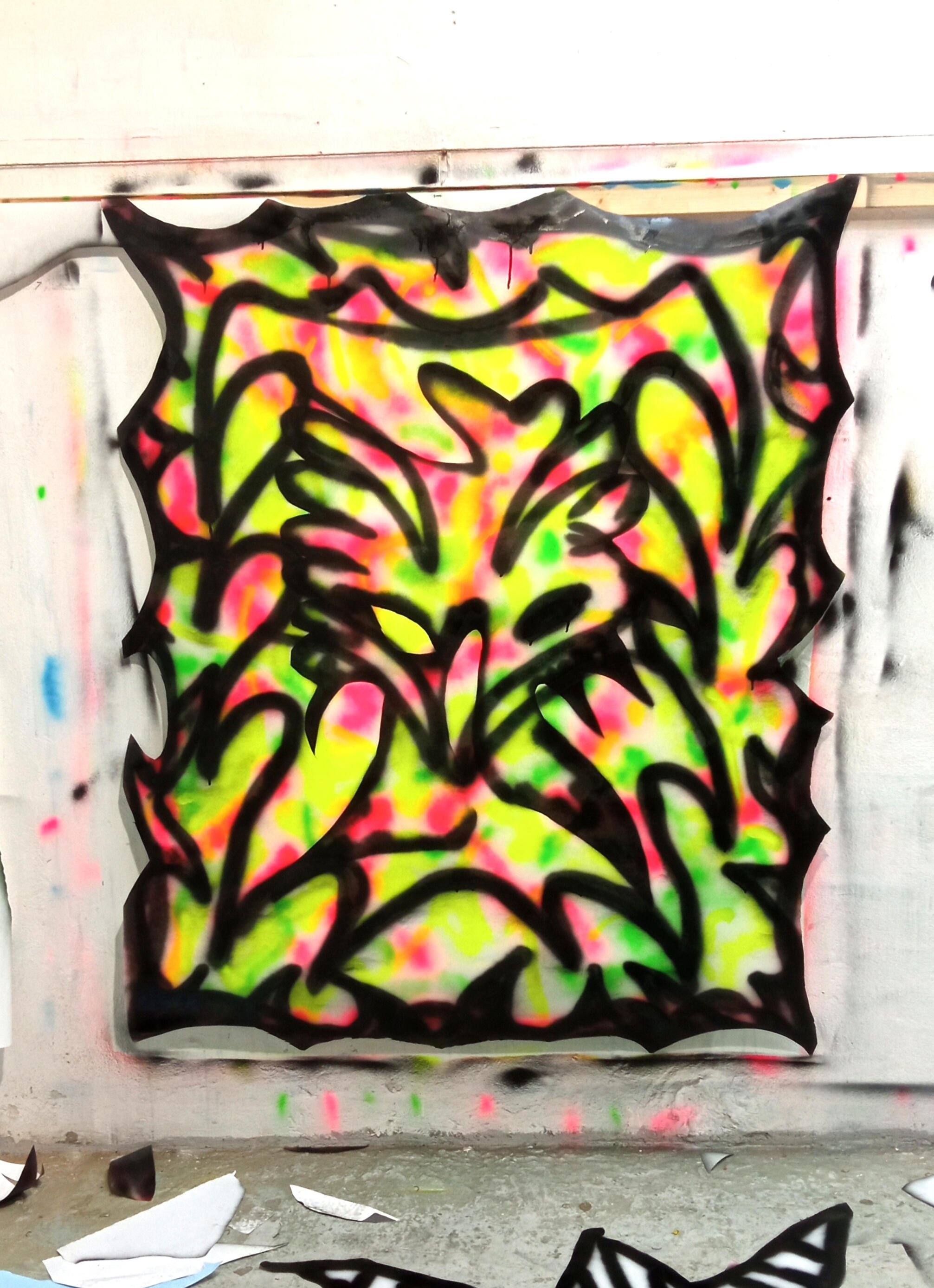 "Spit Black on the Paper Club" installation for Notte Not (Nero Ed.) Fanfulla5a - Rome