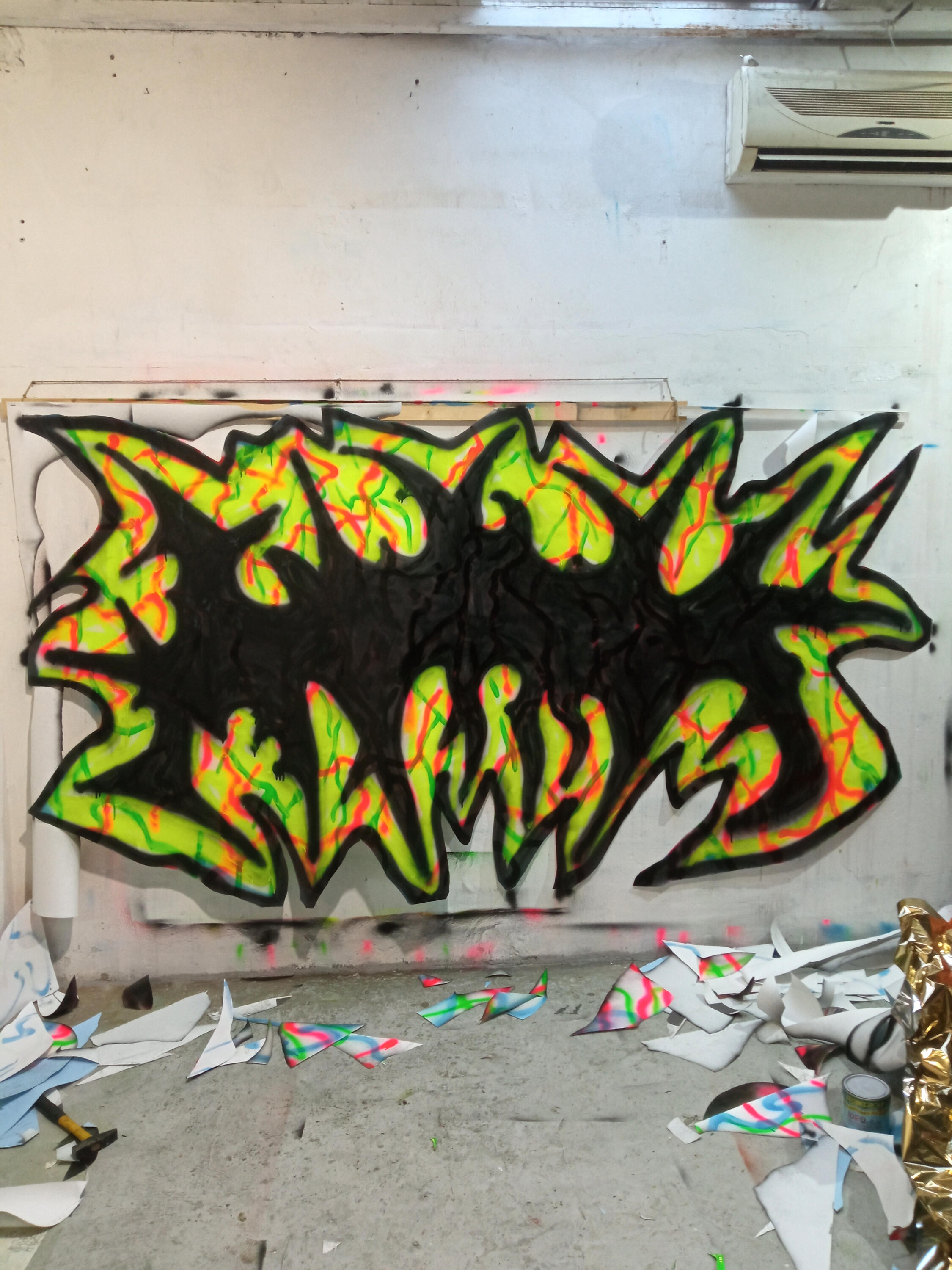 "Spit Black on the Paper Club" installation for Notte Not (Nero Ed.) Fanfulla5a - Rome