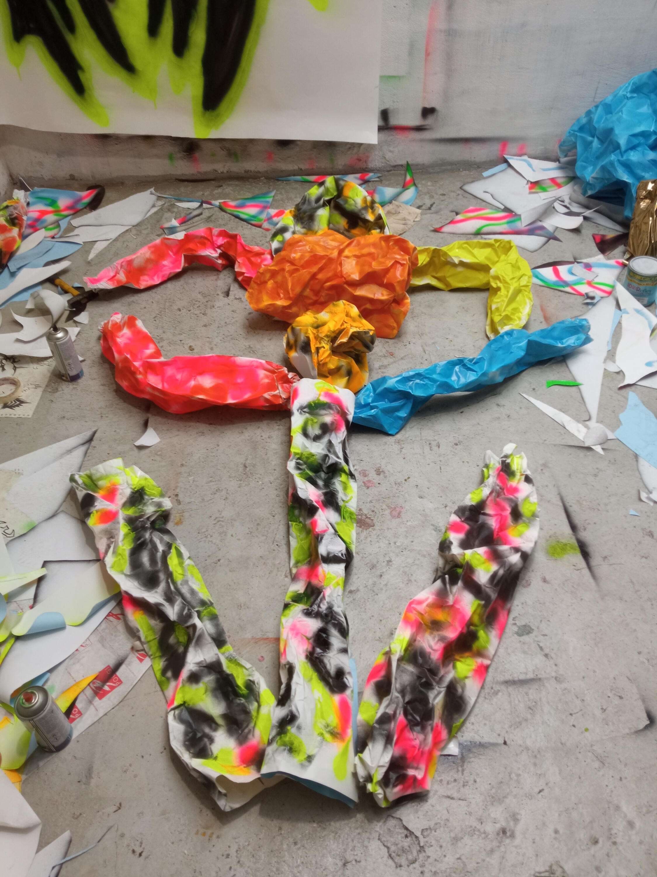 Paper rocks (variable dimensions) for "Spit Black on the Paper Club" installation Notte Not (Nero Ed.) Fanfulla5a 2026 Rome