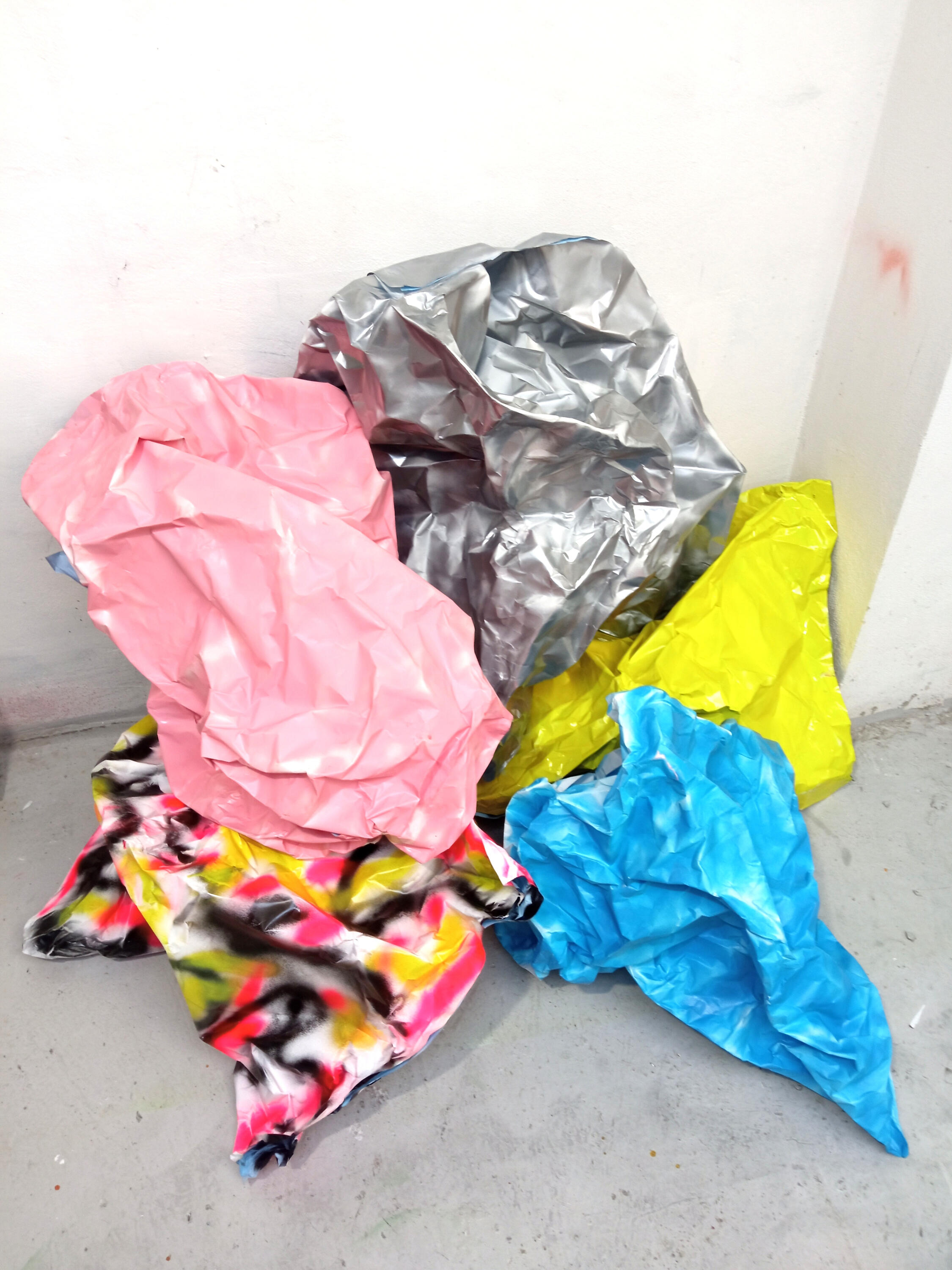 Paper rocks (variable dimensions) for "Spit Black on the Paper Club" installation Notte Not (Nero Ed.) Fanfulla5a 2026 Rome