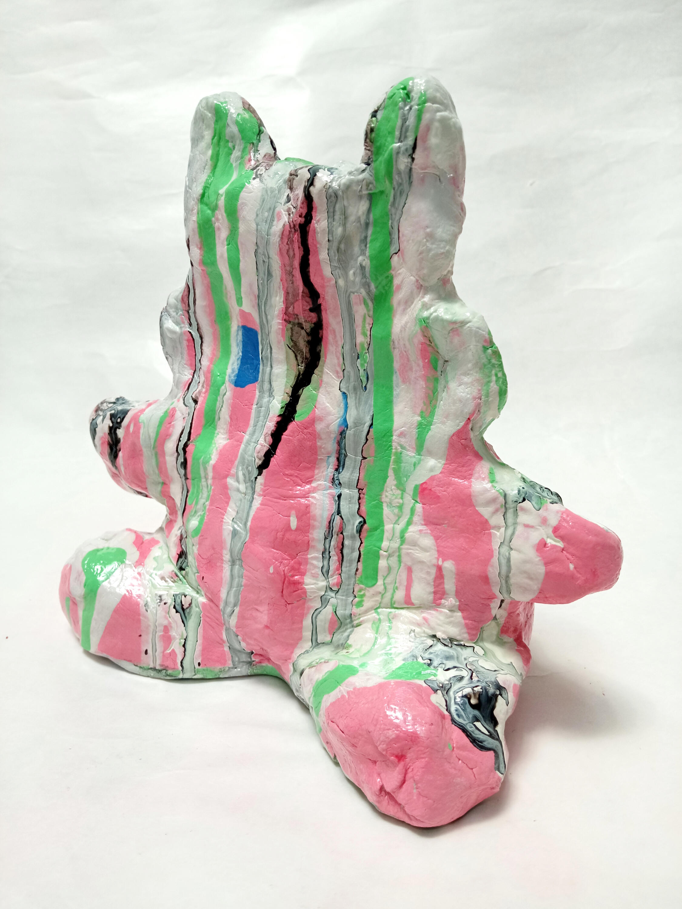 "Pastry Chef" 15x16x9cm syntetic modeling clay, acrylic paint, glossy paint, Melting Planet series 2026