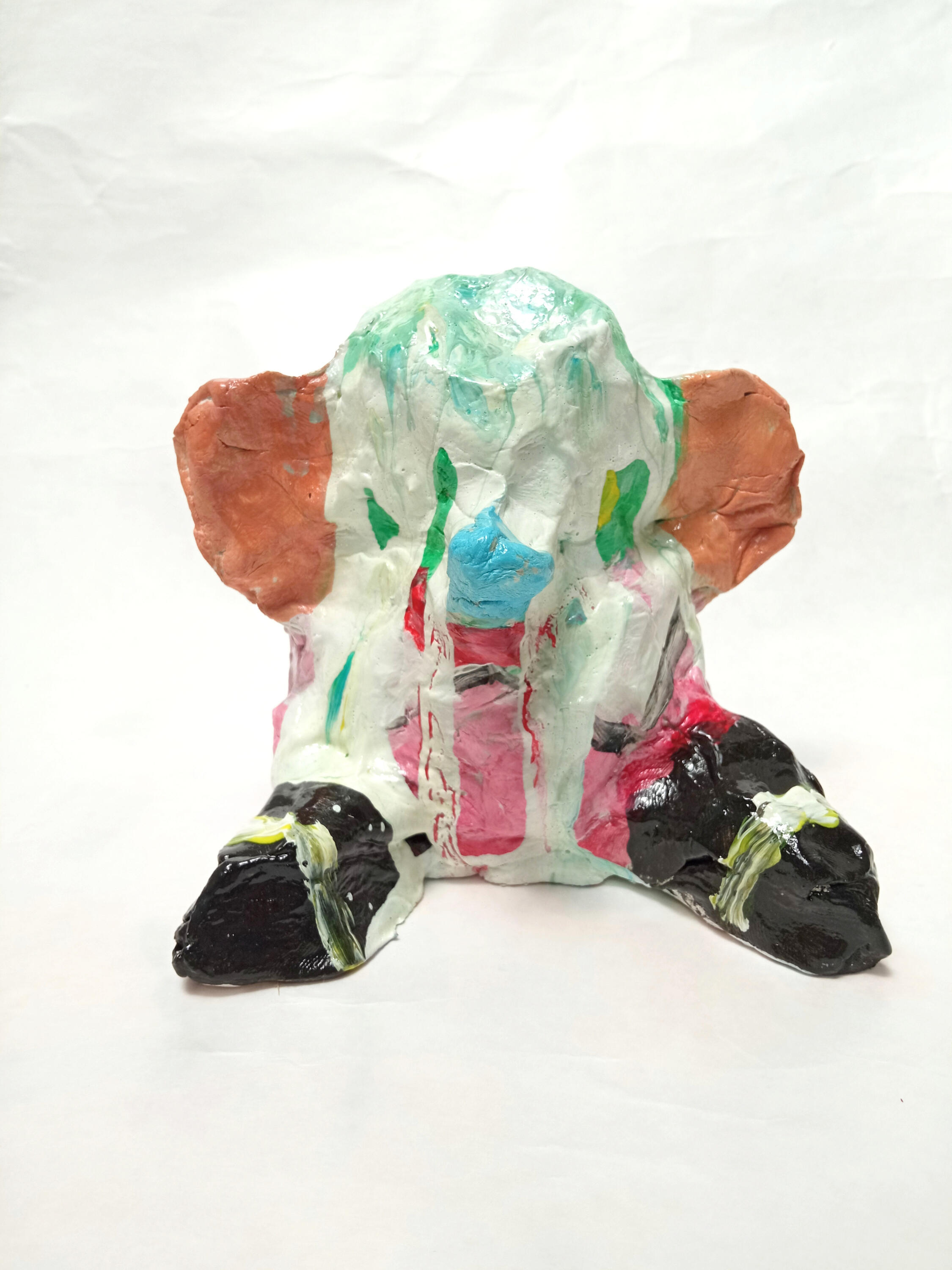 "Lazy Dancer" 10x12x13cm syntetic modeling clay, acrylic paint, glossy paint, Melting Planet series 2026