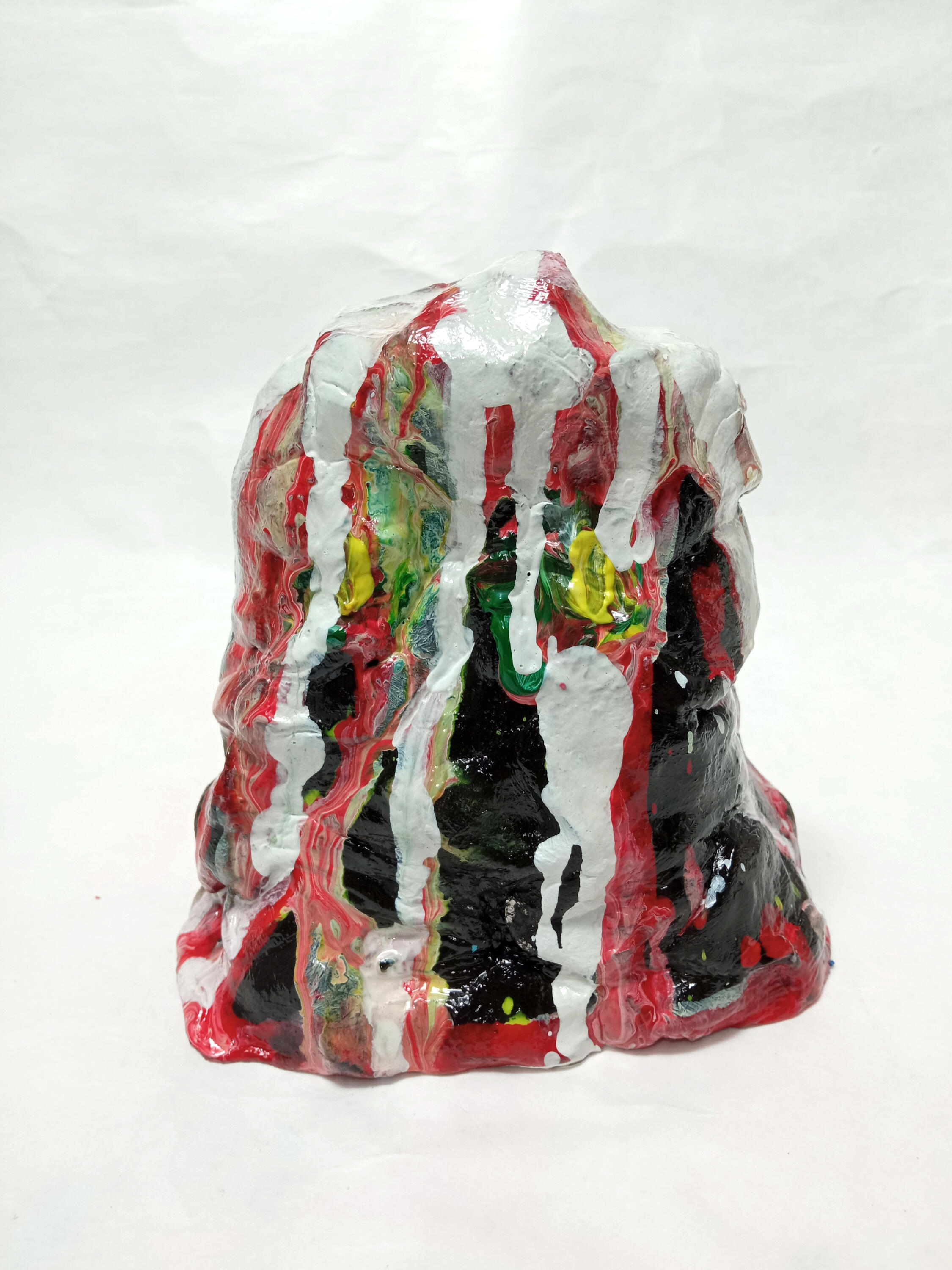 "Geologist" 12,50x11,50x12cm syntetic modeling clay, acrylic paint, glossy paint, Melting Planet series 2026