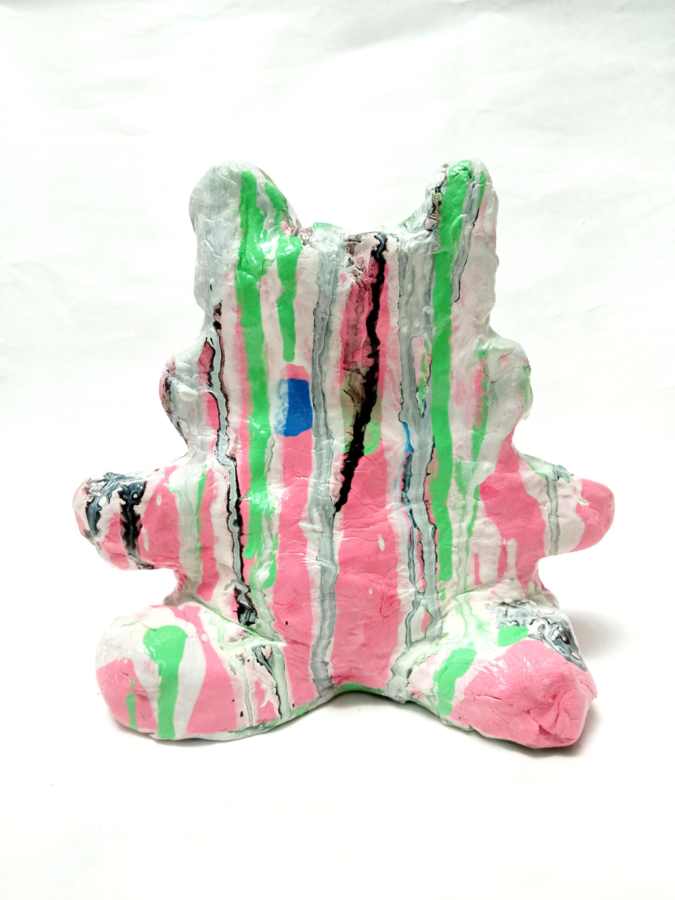 "Pastry Chef" 15x16x9cm syntetic modeling clay, acrylic paint, glossy paint, Melting Planet series 2026