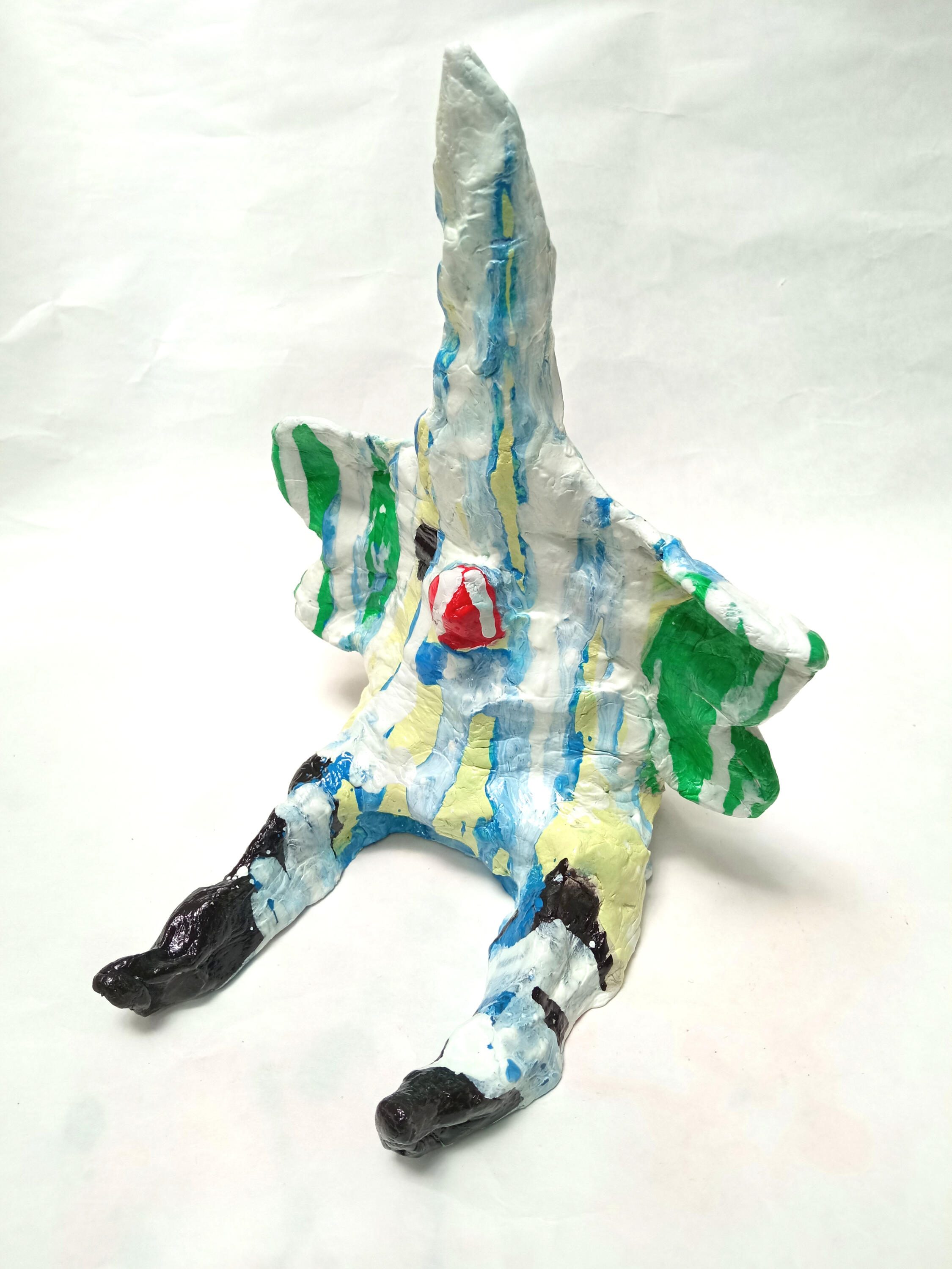 "Slow Driver" 21x17x17cm syntetic modeling clay, acrylic paint, glossy paint, Melting Planet series 2026