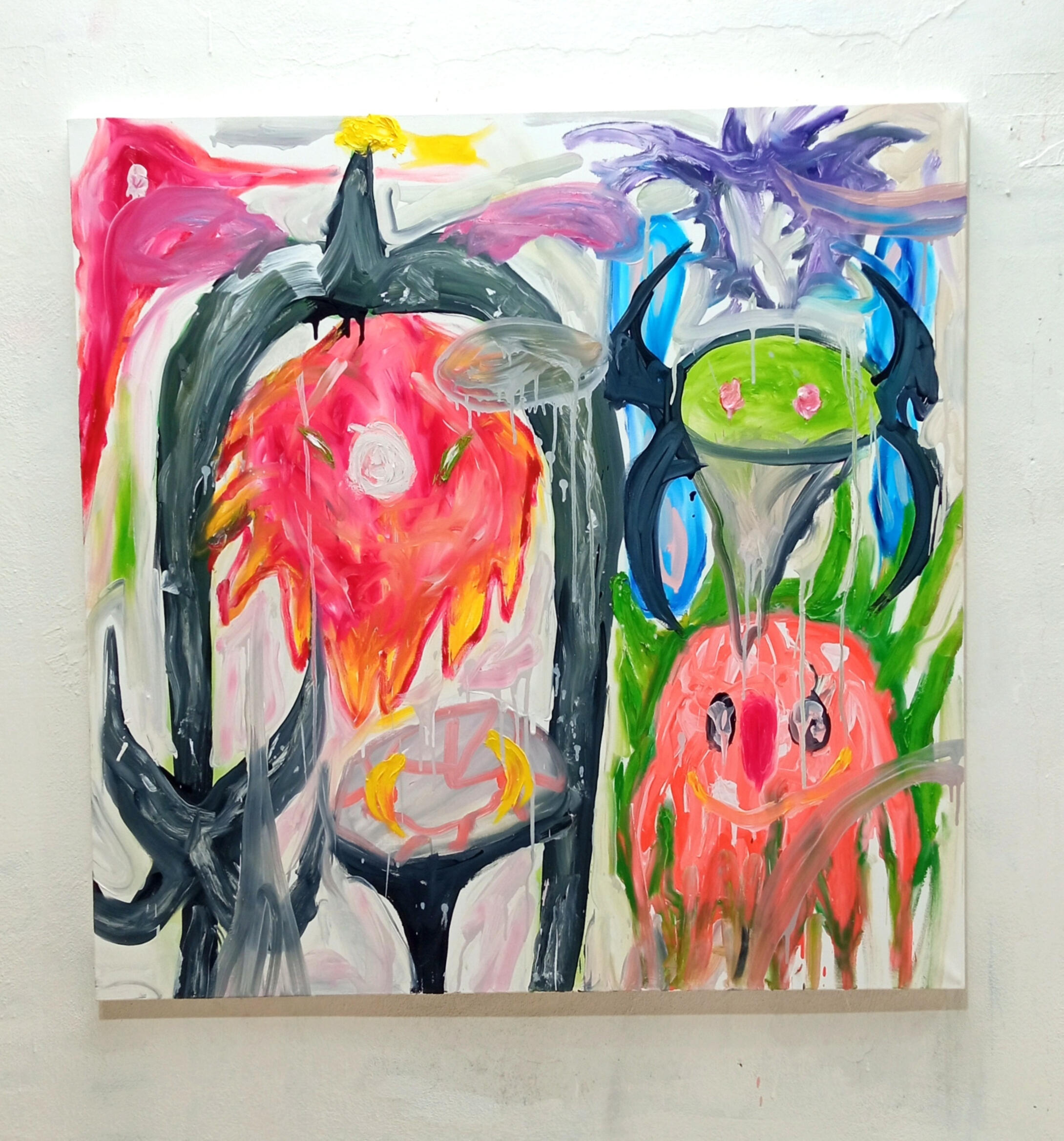 "Spring ritual" oil on canvas 100x100cm 2026